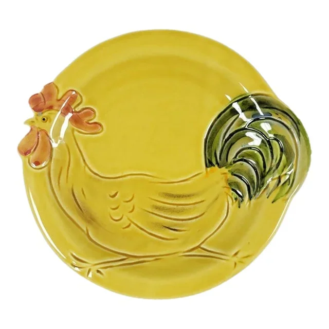 Vietri Italian Running Rooster Plate