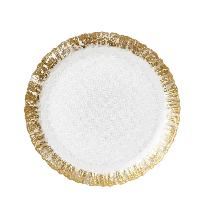 VIETRI: Rufolo Glass Gold Salad Plate