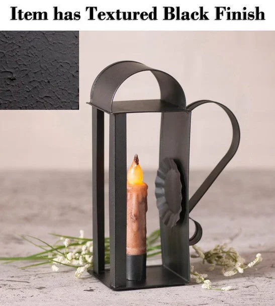 Village Candle Holder in Textured Black