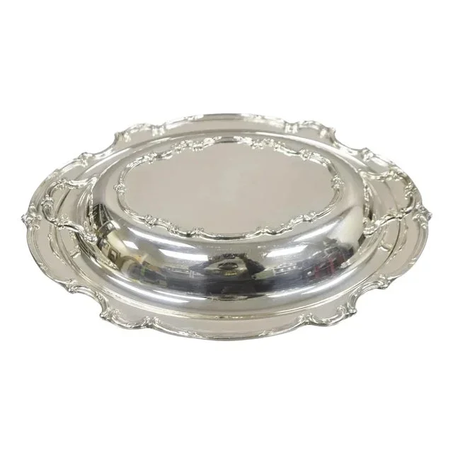 Vintage 1847 Rogers Bros Reflection Silver Plated Covered Vegetable Dish