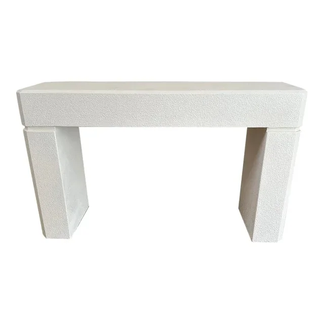 Vintage 1980’s Beveled Plaster Console Table