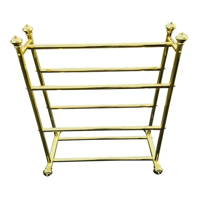 Vintage 1980s Brass Blanket Stand