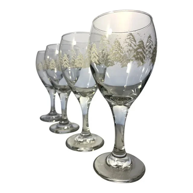 Vintage 1990’s Dansk White Pine Water Goblets- Set of 4