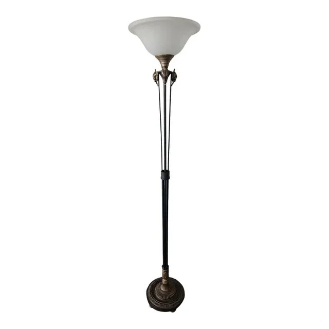 Vintage 1990s Brass Floor Lamp