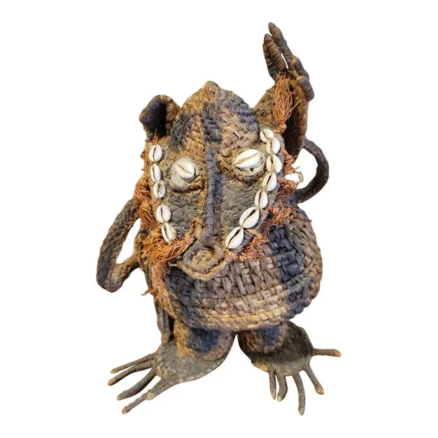Vintage African Basket Weave Monkey Doll
