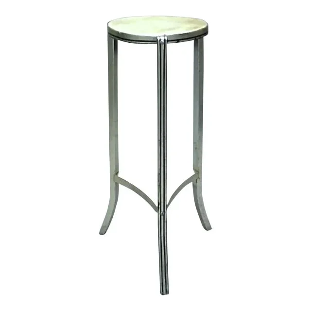 Vintage Art Deco Style Silver Leaf Side Table