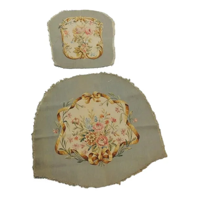 Vintage Aubusson Tapestry Chair Covers – Set of 2