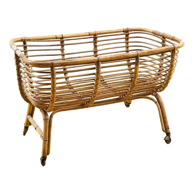 Vintage Bamboo Bed, 1960s