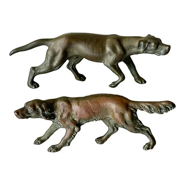 Vintage Boho Cast Brass Dog Drawer Pulls – Set of 2