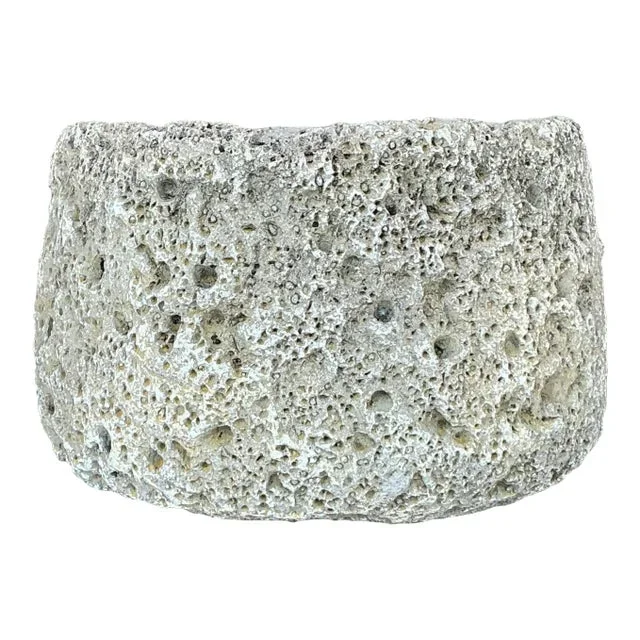 Vintage Boho Cast Cement Crater Planter