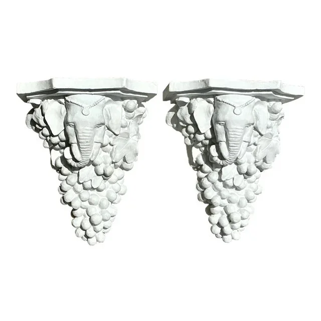 Vintage Boho Elephant Brackets – A Pair