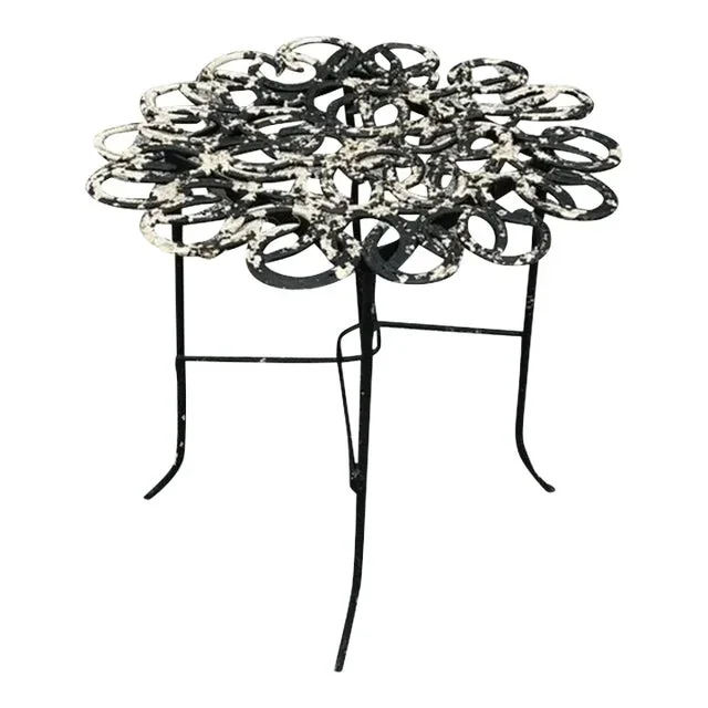 Vintage Boho Hand Forged Horseshoe Table