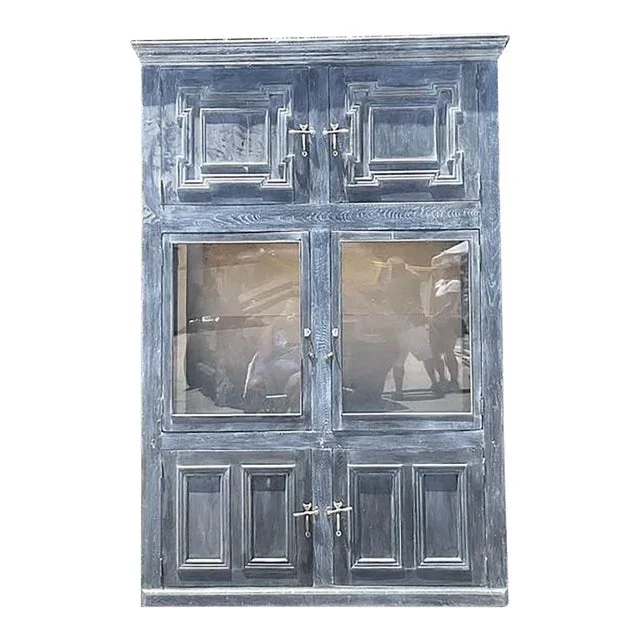 Vintage Boho Monumental Primitive Milwork Storage Cabinet
