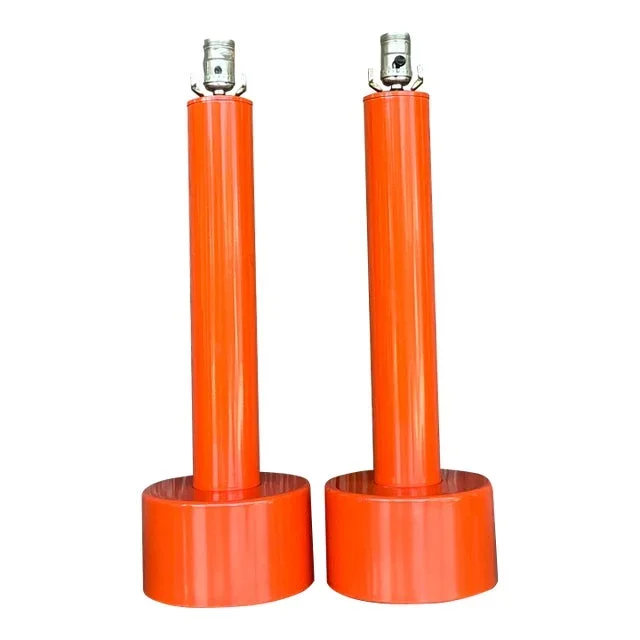 Vintage Boho Postmodern Lacquered Lamps – A Pair