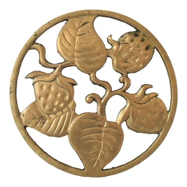 Vintage Brass Strawberry Trivet
