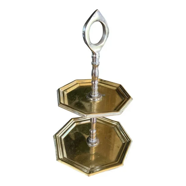 Vintage Brass Two-Tier Caddy