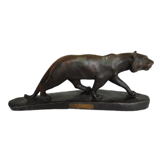 Vintage Bronzed and Copper Clad Lioness Statue 15.5″l