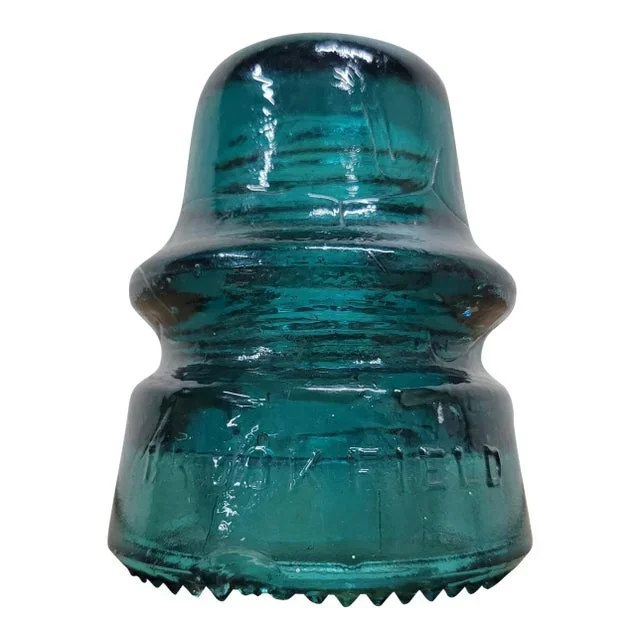 Vintage Brookfield New York Teal or Aqua Glass Insulator