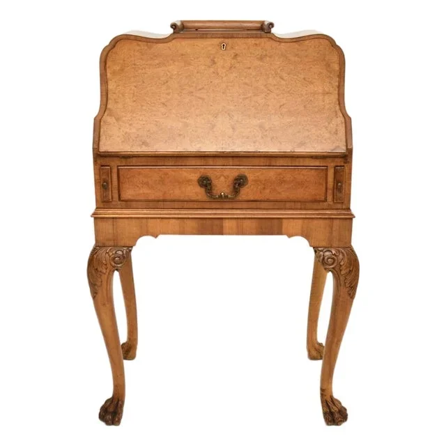 Vintage Burr Walnut Writing Bureau, 1920