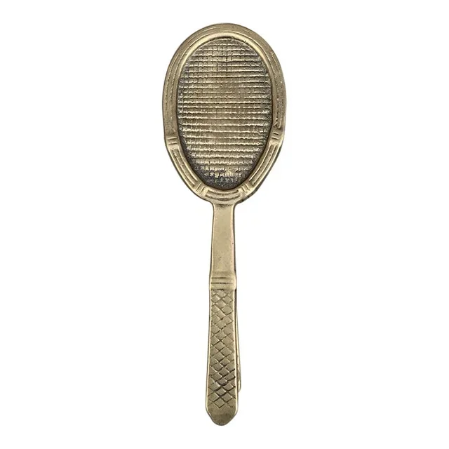 Vintage Cast Brass Tennis Racket Door Knocker