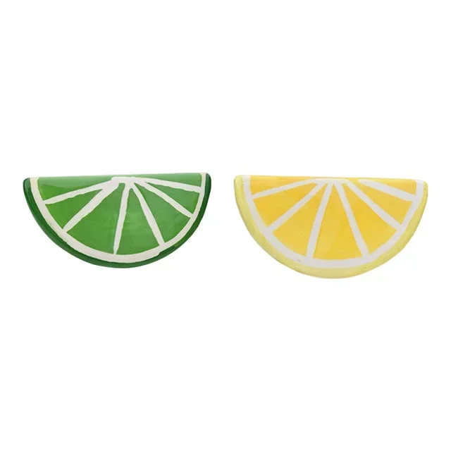 Vintage Ceramic Lemon Slice and Lime Wedge Salt and Pepper Shakers – A Pair