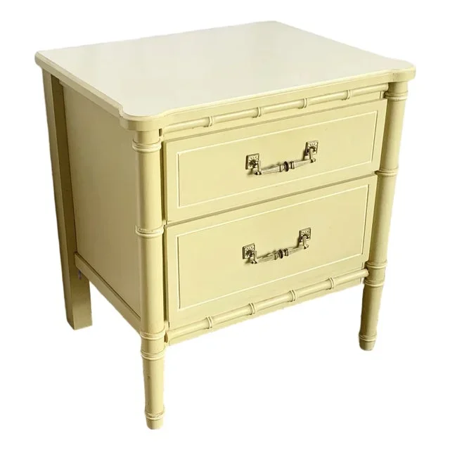 Vintage Coastal Faux Bamboo Nightstand, Bali Hai Style