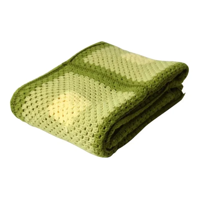 Vintage Crotchet Granny Square Afghan Quilt