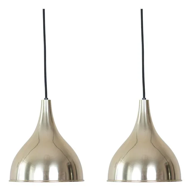 Vintage Danish Pendant Lamps by Jo Hammerborg for Fog and Morup, 1977, Set of 2