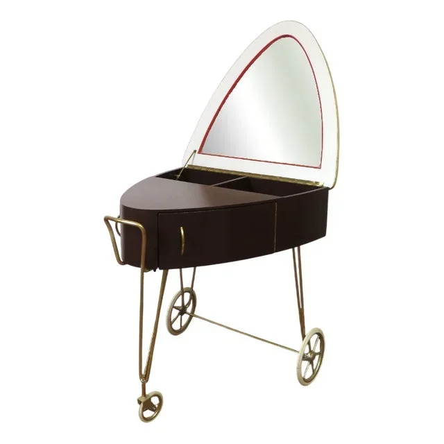 Vintage Dressing Table with Lid on Wheels, 1960s