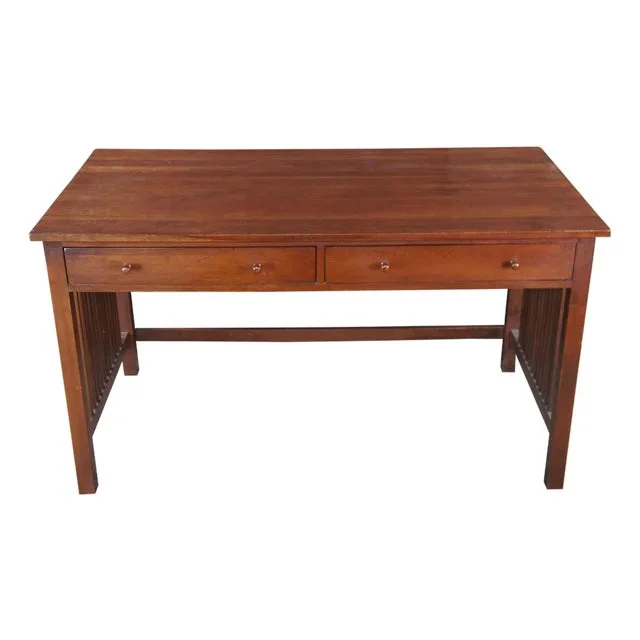 Vintage Durham Furniture Cherry Mission Style Executive Library Writing Desk