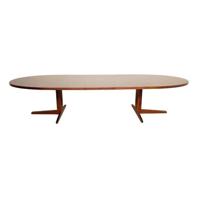 Vintage Extendable Oval Dining Table in Rosewood from Heltborg Møbler