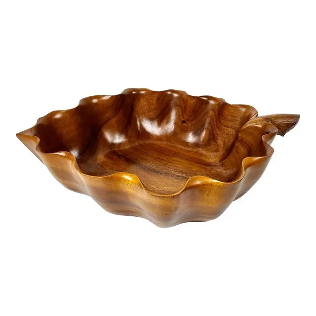 Vintage Extra Large Monkey Pod Leaf Bowl