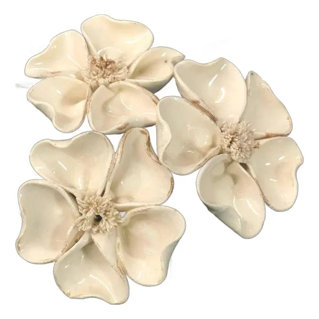 Vintage Floral Ceramic Jewelry Trinket Box