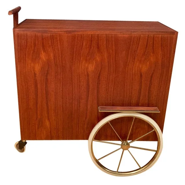 Vintage French Bar Cart by Jacques Adnet, 1950s