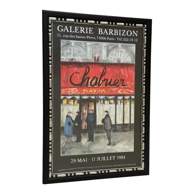 Vintage French Exhibit Poster. Chabrier 1984, Framed