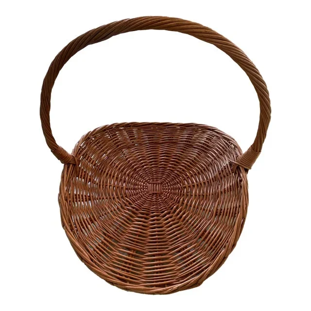 Vintage French Flower Gathering Harvest Basket