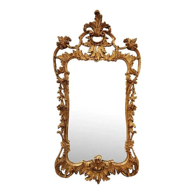 Vintage French Rococo Style Giltwood Mirror