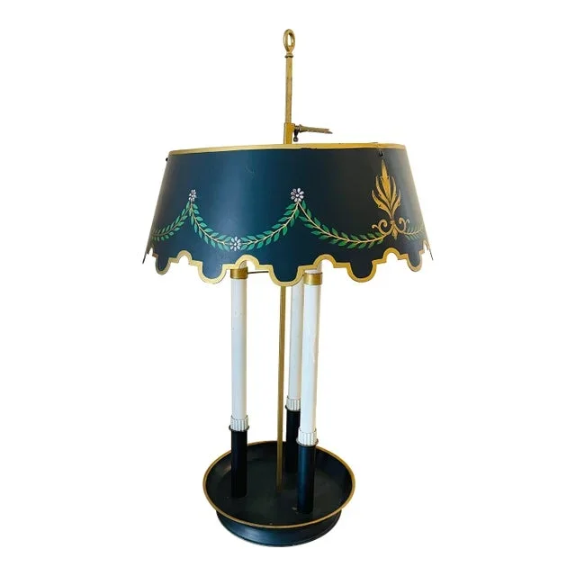 Vintage French Style Bouillotte Tole Table Lamp