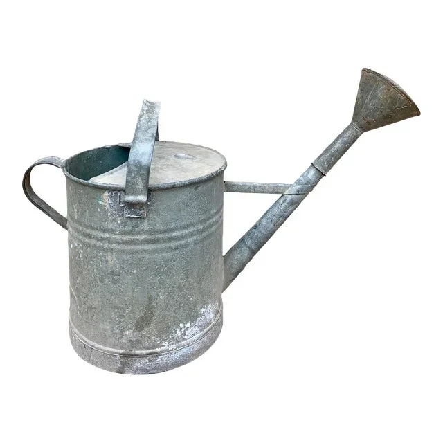 Vintage Galvanized Steel Garden Watering Can, Circa 1940s