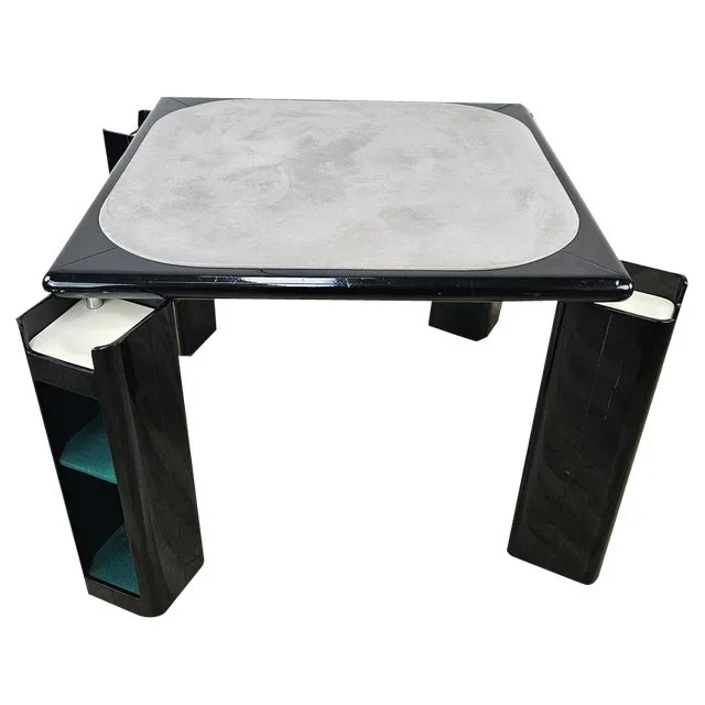 Vintage Game Table in Grey Fabric attributed to Pierluigi Molinari for Pozzi Milano, 1970s