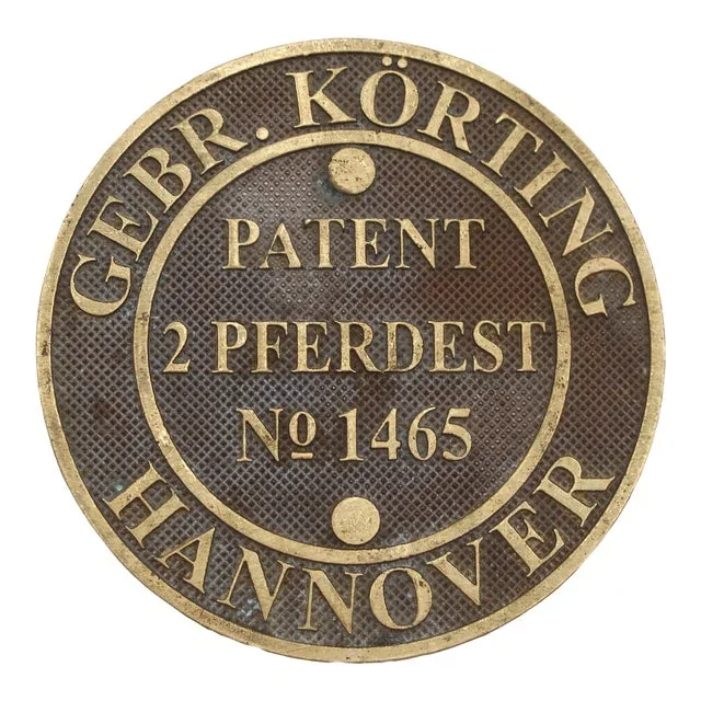 Vintage German Brass Gebr. Korting Hanover Plaque