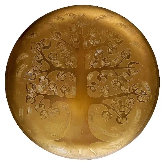Vintage German Brass Wall Plate with Tree Design from Harjes, 1970s