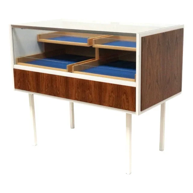 Vintage Glass Counter with Drawers, 1970s