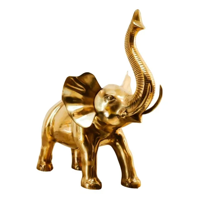 Vintage Gold Brass Elephant