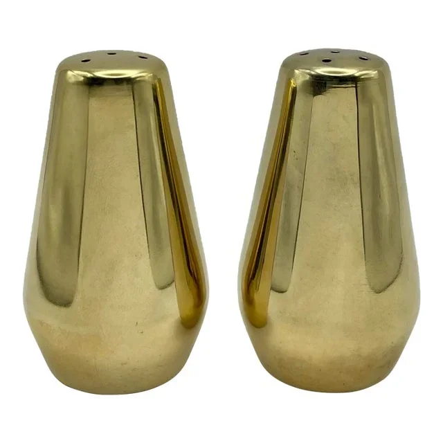 Vintage Gold-Tone Salt & Pepper Shakers- a Pair