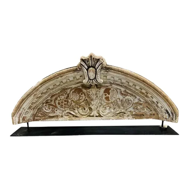 Vintage Hand Carved Stone Transom on Stand