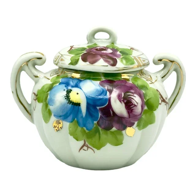 Vintage Hand Painted Lidded Jar