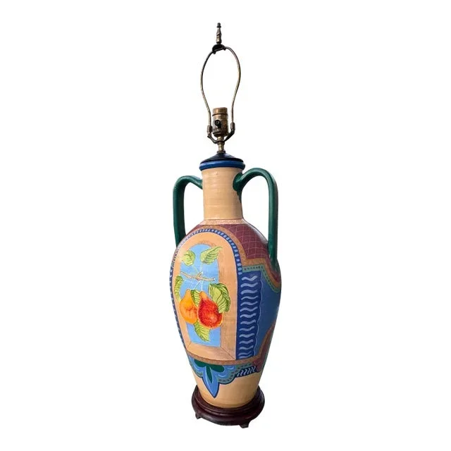 Vintage Hand Painted Urn Lamp