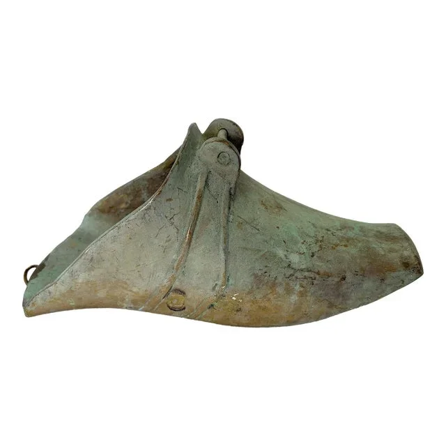 Vintage Heavy Brass Spanish Shoe Wall Planter