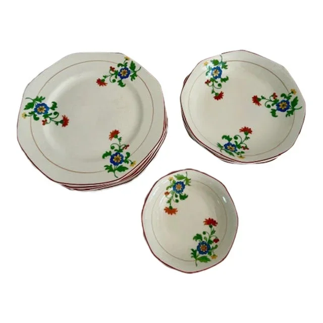 Vintage Homer Laughlin Yellowstone Arcadia Plates & Bowls – 12 Pieces